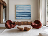 Stripes II by Chris Paschke. Shown as extra-large giant wall art in a modern living room. Available as an archival giclee rolled canvas, fine art paper, or poster print. SKU 68198a.