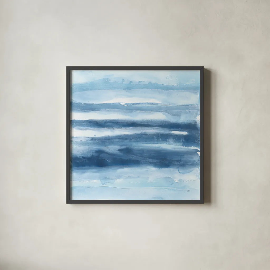 Stripes III by Chris Paschke. Shown in a sleek black glass frame for a contemporary gallery look. Available as an archival giclee rolled canvas, fine art paper, or poster print. SKU 68199a.