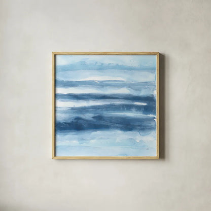 Stripes III by Chris Paschke. Shown in a natural wood glass frame for a timeless modern aesthetic. Available as an archival giclee rolled canvas, fine art paper, or poster print. SKU 68199a.