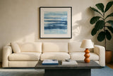 Stripes III by Chris Paschke. Displayed in a glass frame with matte in a clean modern living room. Available as an archival giclee rolled canvas, fine art paper, or poster print. SKU 68199a.