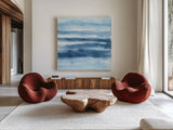 Stripes III by Chris Paschke. Shown as extra-large giant wall art in a modern living room. Available as an archival giclee rolled canvas, fine art paper, or poster print. SKU 68199a.