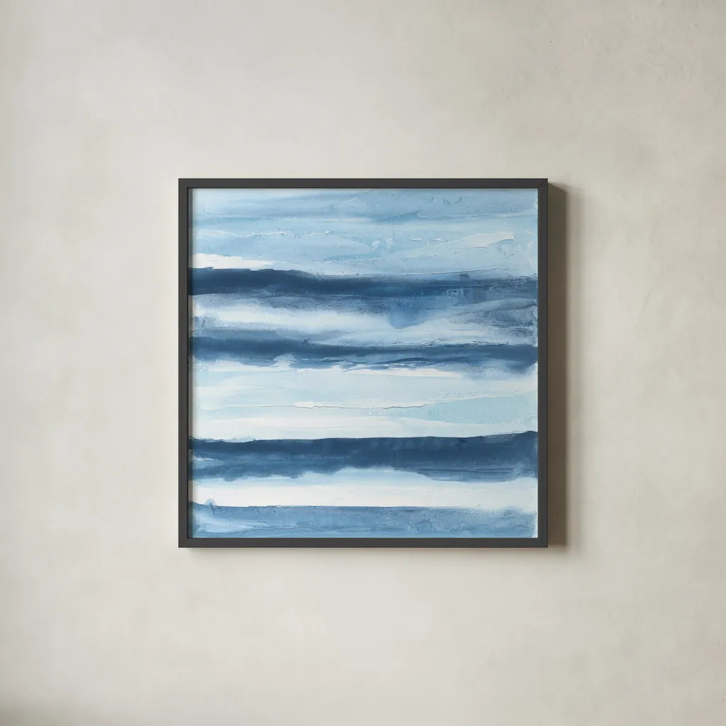 Stripes IV by Chris Paschke. Shown in a sleek black glass frame for a contemporary gallery look. Available as an archival giclee rolled canvas, fine art paper, or poster print. SKU 68200a.