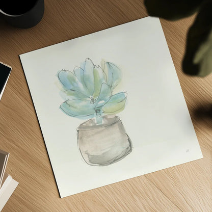 Succulent I by Chris Paschke. Shown as a detailed flat fine art print, highlighting archival giclee quality. Available as an archival giclee rolled canvas, fine art paper, or poster print. SKU 55049a.
