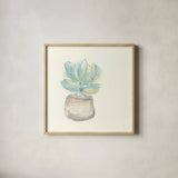 Succulent I by Chris Paschke. Shown in a natural wood glass frame for a timeless modern aesthetic. Available as an archival giclee rolled canvas, fine art paper, or poster print. SKU 55049a.