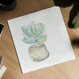 Succulent I White by Chris Paschke. Shown as a detailed flat fine art print, highlighting archival giclee quality. Available as an archival giclee rolled canvas, fine art paper, or poster print. SKU 59793a.
