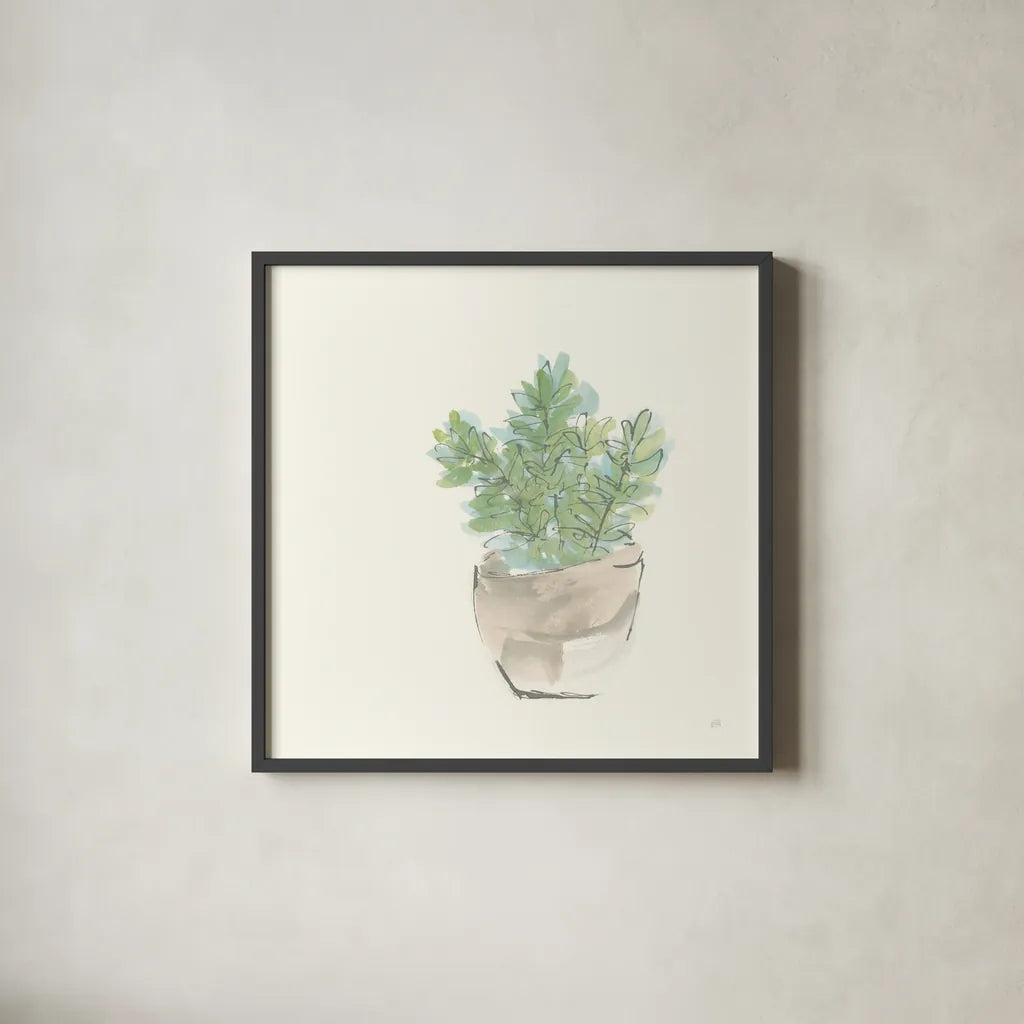 Succulent II by Chris Paschke. Shown in a sleek black glass frame for a contemporary gallery look. Available as an archival giclee rolled canvas, fine art paper, or poster print. SKU 55050a.