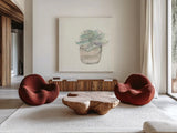 Succulent IV by Chris Paschke. Shown as extra-large giant wall art in a modern living room. Available as an archival giclee rolled canvas, fine art paper, or poster print. SKU 55052a.