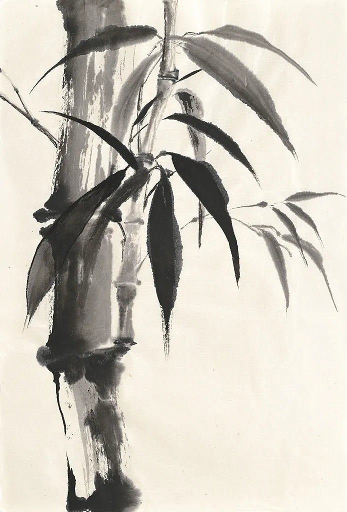 Sumi Bamboo Cream by Chris Paschke. SKU 30837h. Archival Giclee Fine art print for wall decor.