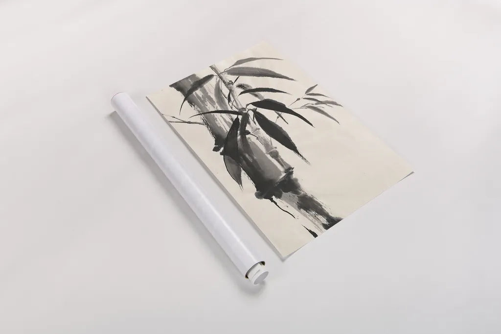 Sumi Bamboo Cream by Chris Paschke. shown as a rolled paper print. Available as archival giclee rolled canvas, fine art paper, or poster print. SKU 30837h.