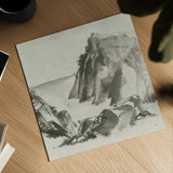 Sumi Rocks Cream by Chris Paschke. Shown as a detailed flat fine art print, highlighting archival giclee quality. Available as an archival giclee rolled canvas, fine art paper, or poster print. SKU 30839a.