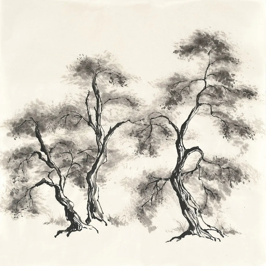 Sumi Tree III by Chris Paschke. SKU 25177a. Archival Giclee Fine art print for wall decor.