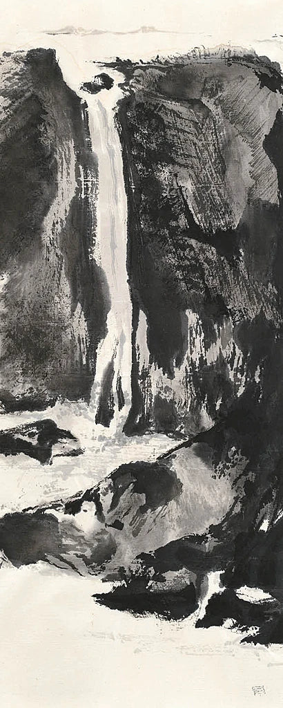 Sumi Waterfall View I by Chris Paschke