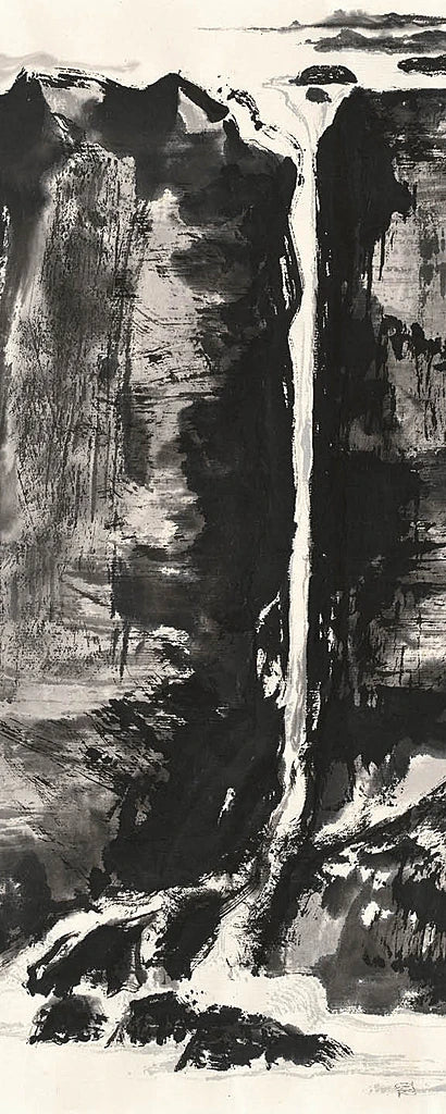 Sumi Waterfall View III Panel by Chris Paschke