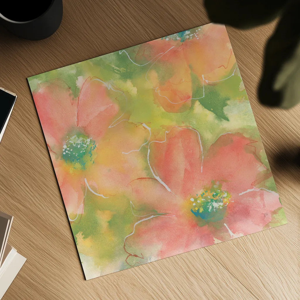 Summer Cosmos I by Chris Paschke. Shown as a detailed flat fine art print, highlighting archival giclee quality. Available as an archival giclee rolled canvas, fine art paper, or poster print. SKU 50263a.