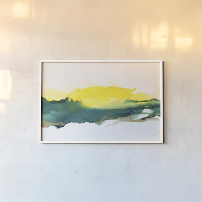 Sunrise by Chris Paschke. shown as a paper print in a white frame. Available as a archival giclee rolled canvas, fine art paper, or poster print. SKU 65430i.