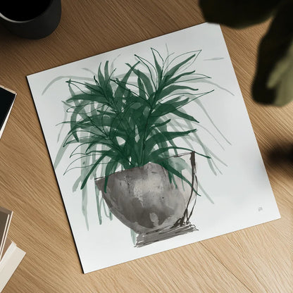 Sunroom Sketch I Green by Chris Paschke. Shown as a detailed flat fine art print, highlighting archival giclee quality. Available as an archival giclee rolled canvas, fine art paper, or poster print. SKU 86010a.