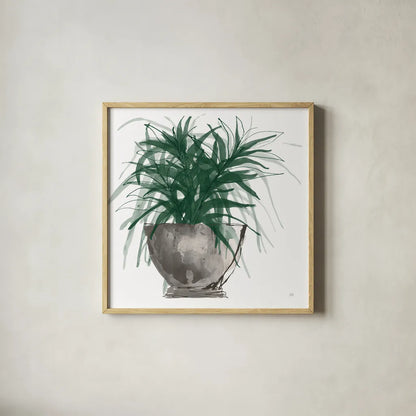 Sunroom Sketch I Green by Chris Paschke. Shown in a natural wood glass frame for a timeless modern aesthetic. Available as an archival giclee rolled canvas, fine art paper, or poster print. SKU 86010a.