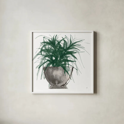 Sunroom Sketch I Green by Chris Paschke. Shown in a crisp white glass frame for a clean and minimalist style. Available as an archival giclee rolled canvas, fine art paper, or poster print. SKU 86010a.