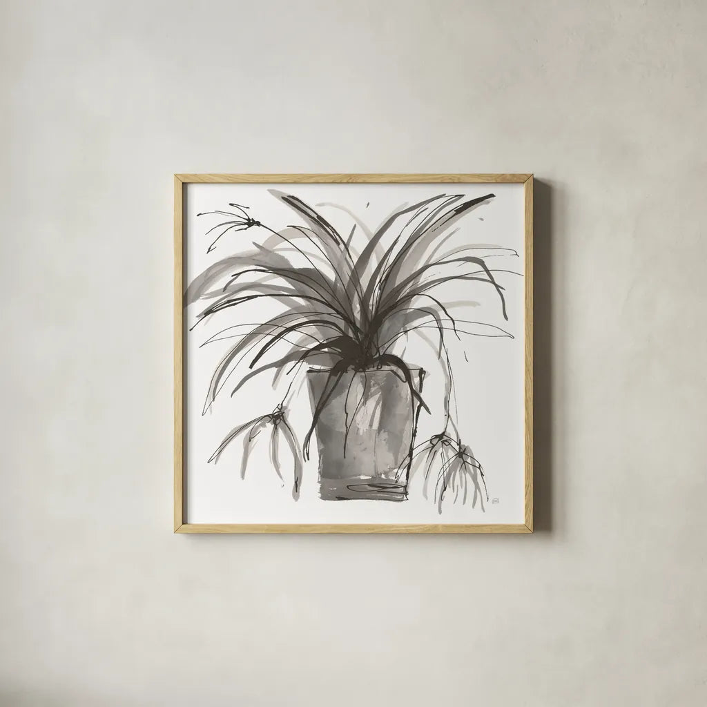 Sunroom Sketch II by Chris Paschke. Shown in a natural wood glass frame for a timeless modern aesthetic. Available as an archival giclee rolled canvas, fine art paper, or poster print. SKU 85521a.