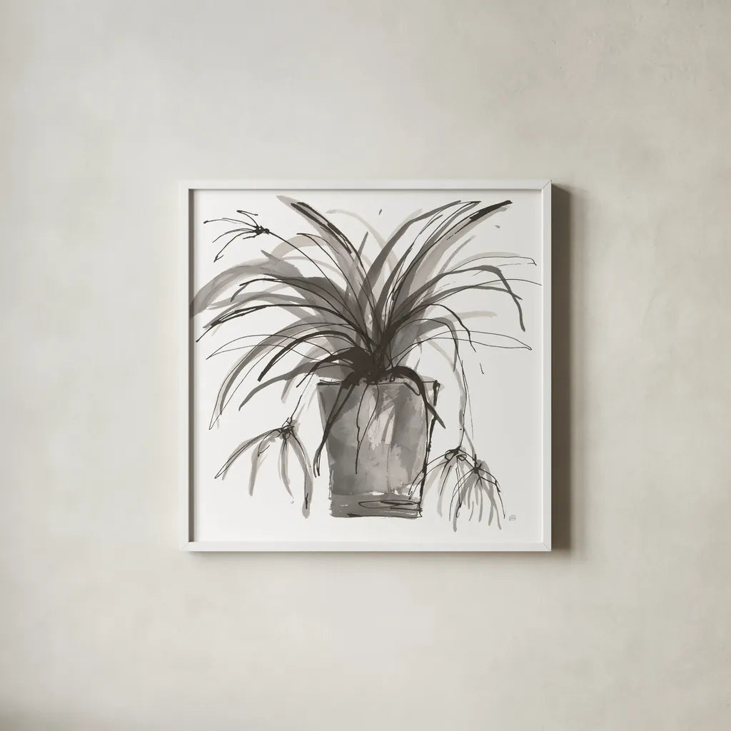 Sunroom Sketch II by Chris Paschke. Shown in a crisp white glass frame for a clean and minimalist style. Available as an archival giclee rolled canvas, fine art paper, or poster print. SKU 85521a.