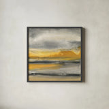 Sunset Surf by Chris Paschke. Shown in a sleek black glass frame for a contemporary gallery look. Available as an archival giclee rolled canvas, fine art paper, or poster print. SKU 38548a.