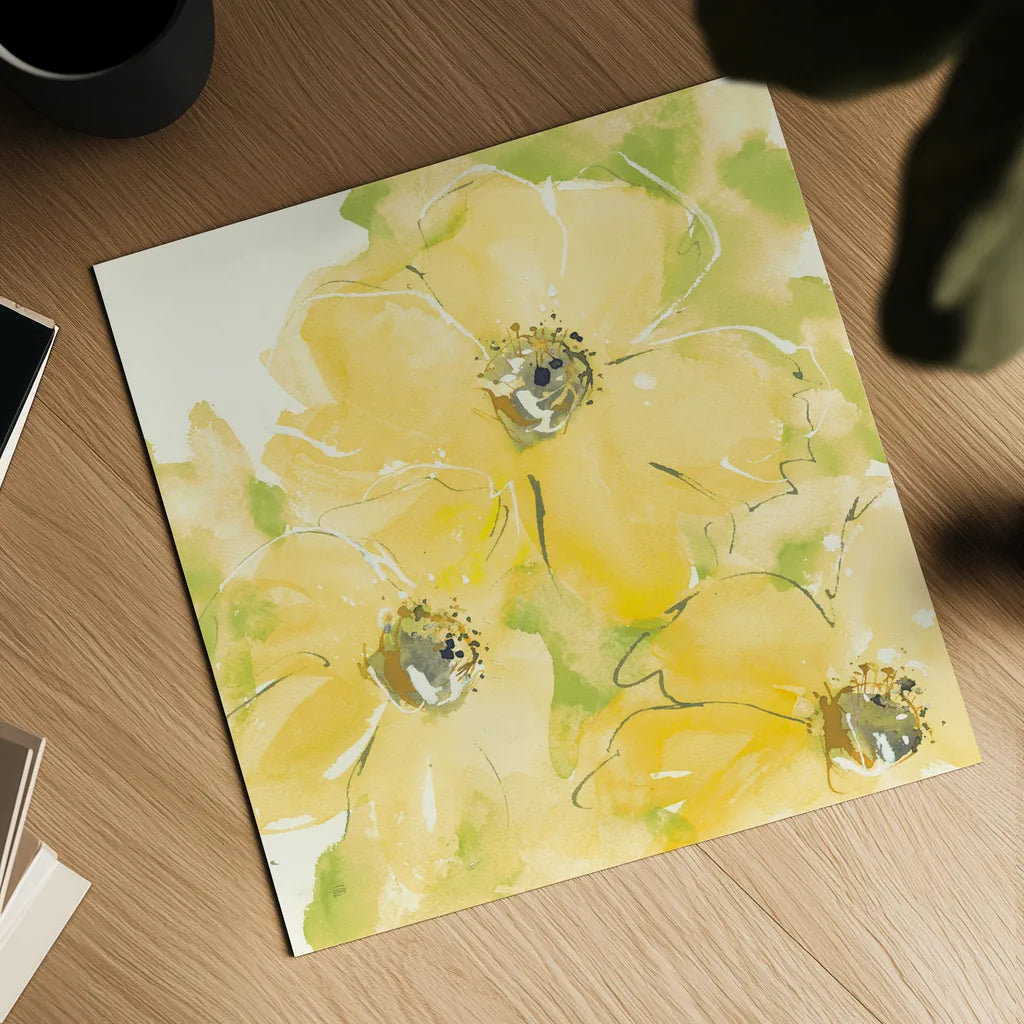 Sunshine Cosmos I v2 by Chris Paschke. Shown as a detailed flat fine art print, highlighting archival giclee quality. Available as an archival giclee rolled canvas, fine art paper, or poster print. SKU 54245a.