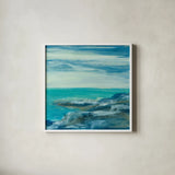 Surf by Chris Paschke. Shown in a crisp white glass frame for a clean and minimalist style. Available as an archival giclee rolled canvas, fine art paper, or poster print. SKU 14961a.