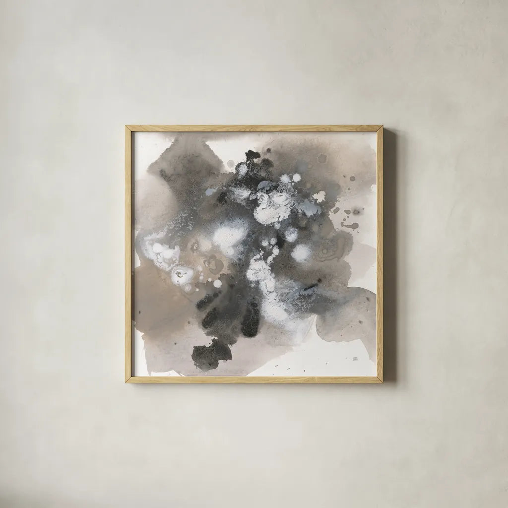 Sustained Abstraction I by Chris Paschke. Shown in a natural wood glass frame for a timeless modern aesthetic. Available as an archival giclee rolled canvas, fine art paper, or poster print. SKU 94786a.