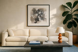 Sustained Abstraction I by Chris Paschke. Displayed in a glass frame with matte in a clean modern living room. Available as an archival giclee rolled canvas, fine art paper, or poster print. SKU 94786a.