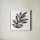 Sustained Leaves III by Chris Paschke. Shown in a crisp white glass frame for a clean and minimalist style. Available as an archival giclee rolled canvas, fine art paper, or poster print. SKU 92771a.