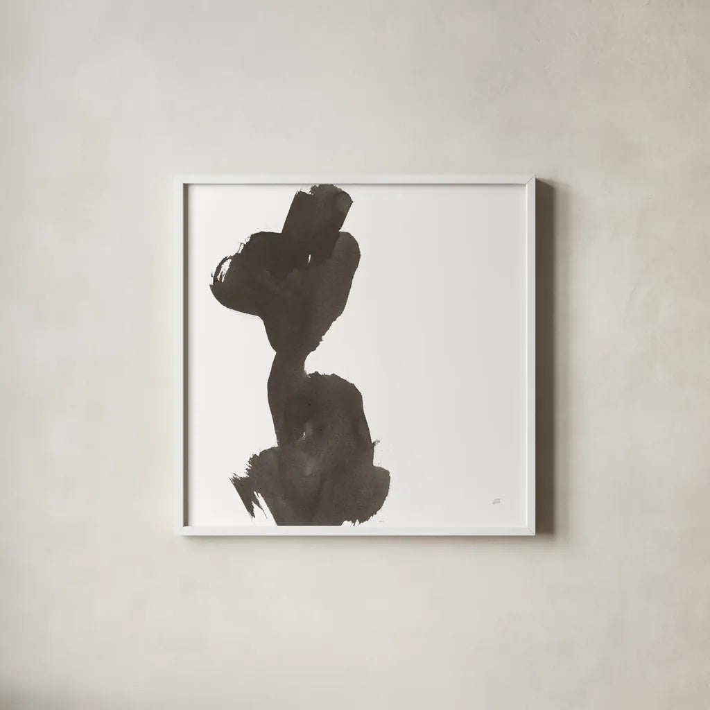 Swash I by Chris Paschke. Shown in a crisp white glass frame for a clean and minimalist style. Available as an archival giclee rolled canvas, fine art paper, or poster print. SKU 66216a.