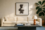 Swash II by Chris Paschke. Displayed in a glass frame with matte in a clean modern living room. Available as an archival giclee rolled canvas, fine art paper, or poster print. SKU 66217a.