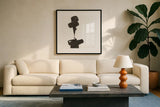 Swash III by Chris Paschke. Displayed in a glass frame with matte in a clean modern living room. Available as an archival giclee rolled canvas, fine art paper, or poster print. SKU 66218a.