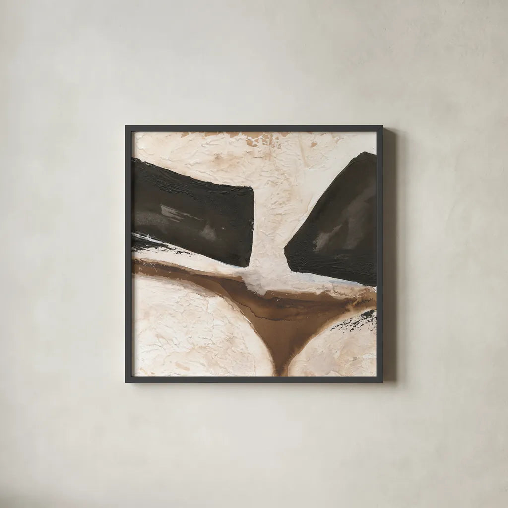 Tactile Inspiration I by Chris Paschke. Shown in a sleek black glass frame for a contemporary gallery look. Available as an archival giclee rolled canvas, fine art paper, or poster print. SKU 86085a.