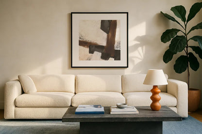 Tactile Inspiration III by Chris Paschke. Displayed in a glass frame with matte in a clean modern living room. Available as an archival giclee rolled canvas, fine art paper, or poster print. SKU 86087a.