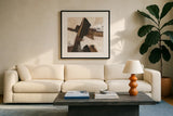 Tactile Inspiration V by Chris Paschke. Displayed in a glass frame with matte in a clean modern living room. Available as an archival giclee rolled canvas, fine art paper, or poster print. SKU 86089a.