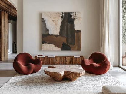 Tactile Inspiration VIII by Chris Paschke. Shown as extra-large giant wall art in a modern living room. Available as an archival giclee rolled canvas, fine art paper, or poster print. SKU 86092a.