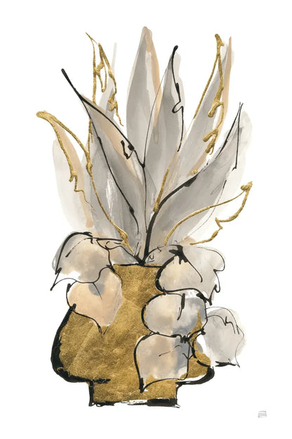 Tall Gilded Vase I by Chris Paschke. SKU 74086h. Archival Giclee Fine art print for wall decor.