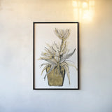 Tall Gilded Vase IV by Chris Paschke. shown as a paper print in a black flame. Available as a archival giclee rolled canvas, fine art paper, or poster print. SKU 74089h.