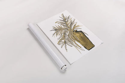 Tall Gilded Vase V by Chris Paschke. shown as a rolled paper print. Available as archival giclee rolled canvas, fine art paper, or poster print. SKU 74090h.