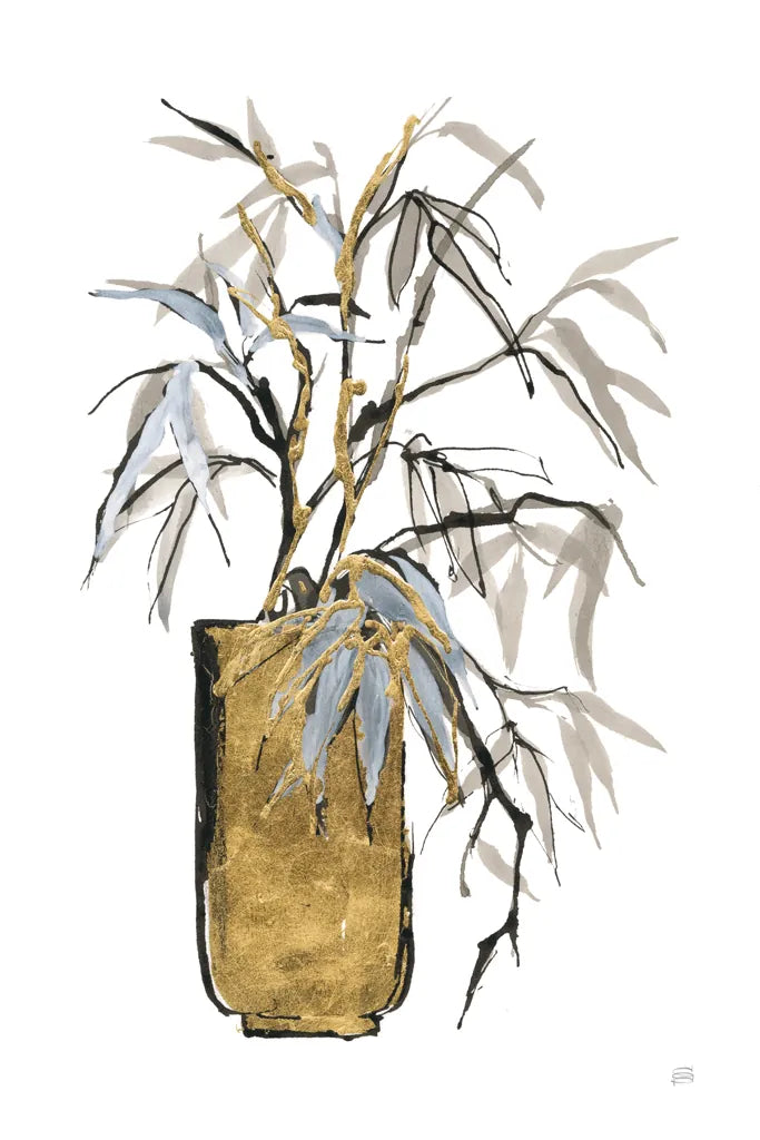 Tall Gilded Vase VI by Chris Paschke. SKU 74091h. Archival Giclee Fine art print for wall decor.