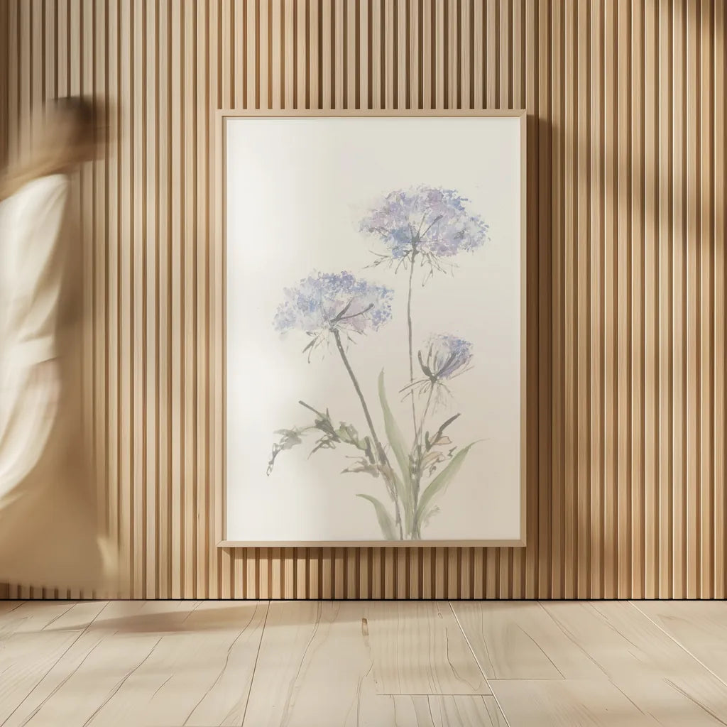 Tall Queen Annes Lace I by Chris Paschke. shown as over sized large wall art. Available as an archival giclee rolled canvas, fine art paper, or poster print. SKU 73077h.