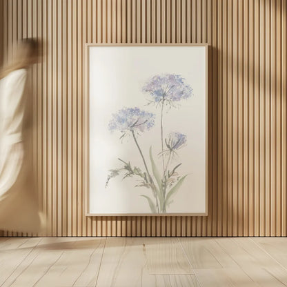 Tall Queen Annes Lace I by Chris Paschke. shown as over sized large wall art. Available as an archival giclee rolled canvas, fine art paper, or poster print. SKU 73077h.