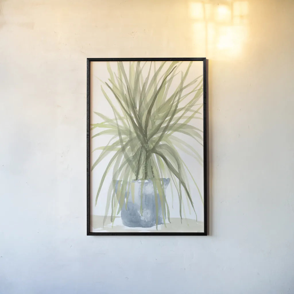 Tall Sunroom II Blue by Chris Paschke. shown as a paper print in a black flame. Available as a archival giclee rolled canvas, fine art paper, or poster print. SKU 86554h.
