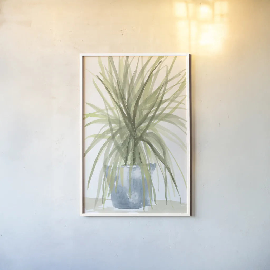 Tall Sunroom II Blue by Chris Paschke. shown as a paper print in a white frame. Available as a archival giclee rolled canvas, fine art paper, or poster print. SKU 86554h.