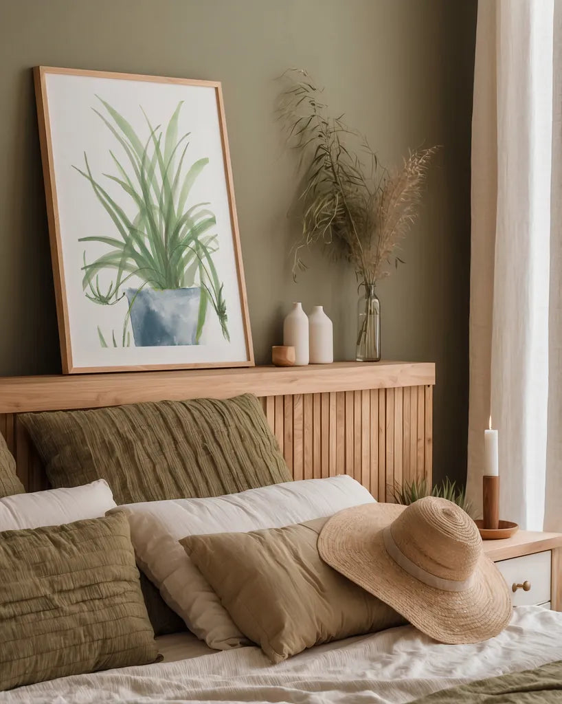 Tall Sunroom IV Blue by Chris Paschke. shown as a paper print in a natural frame. Available as a archival giclee rolled canvas, fine art paper, or poster print. SKU 86555h.