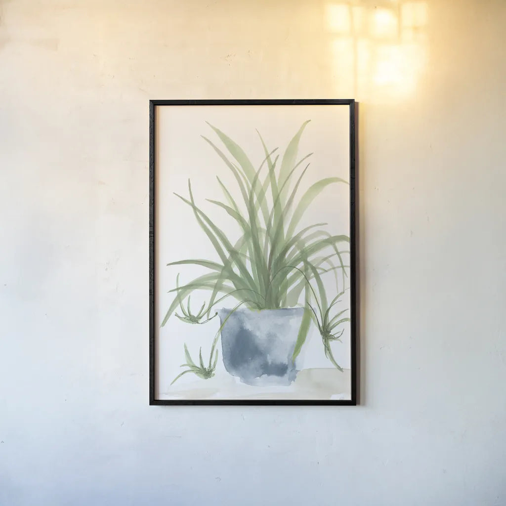 Tall Sunroom IV Blue by Chris Paschke. shown as a paper print in a black flame. Available as a archival giclee rolled canvas, fine art paper, or poster print. SKU 86555h.