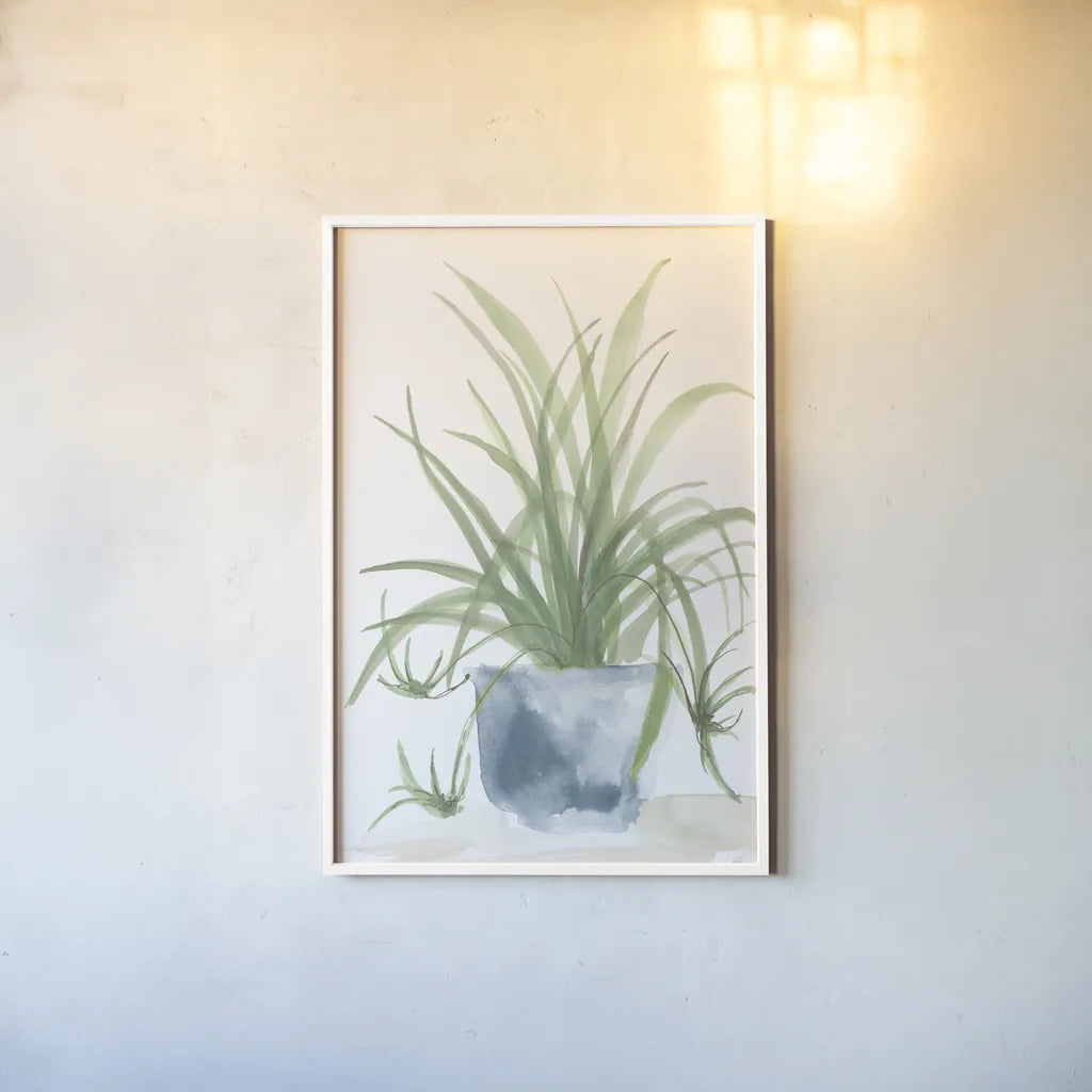 Tall Sunroom IV Blue by Chris Paschke. shown as a paper print in a white frame. Available as a archival giclee rolled canvas, fine art paper, or poster print. SKU 86555h.