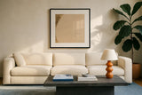 Tan on Tan I by Chris Paschke. Displayed in a glass frame with matte in a clean modern living room. Available as an archival giclee rolled canvas, fine art paper, or poster print. SKU 86807a.