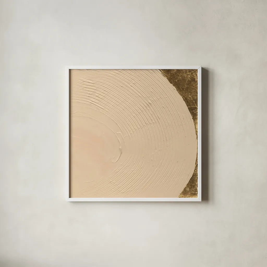 Tan on Tan II by Chris Paschke. Shown in a crisp white glass frame for a clean and minimalist style. Available as an archival giclee rolled canvas, fine art paper, or poster print. SKU 86808a.